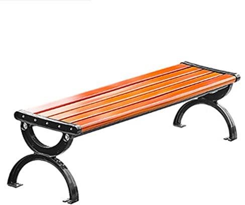 Parkbänke für Außenräume, keine Rückseite, Terrasse, Bank, Aluminiumrahmen und Holz- Kunststoff-Holzhocker, Oberseite für den Außenbereich, geringes Gewicht, hohe Tragfähigkeit (Farbe: B, Größe: 1,2