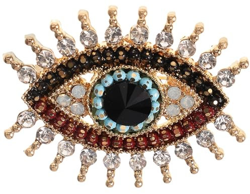 jojofuny Evil Eye Brosche - Kristall Böse Auge Charm Broschennadel - Devils Eye Schmuck Strass Pullover Clips - Damen Strickjacke Anstecknadeln - Mädchen Pin für Sweater Schal Mantel