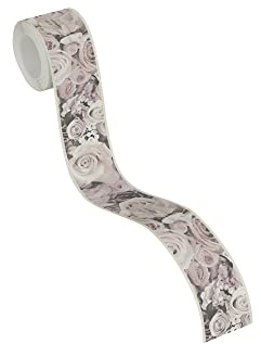 A.S. Création Tapetenbordüre Selbstklebend Blumen Romantisch Creme Rosa Grau 390431 5,00m x 0,05m Made in Germany