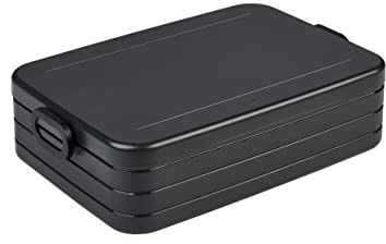 Mepal – Lunch Box Take a Break Large – Lunch Box To Go - For 4 Sandwiches or 8 Slices of Bread – Suitable for the Dishwasher - 1500 ml - Nordic Black