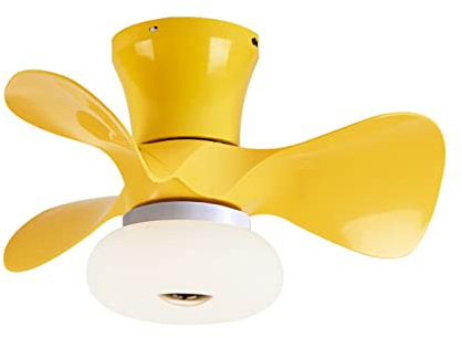 64W Ventilatore Da Soffitto Con Luce Dimmerabile e Telecomando - 6 Velocità Timing Moderna Per Camera Da Letto Camera Bambini, Giallo
