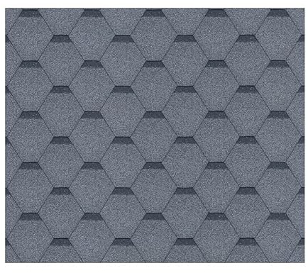 Satz Bitumenschindeln (Schindeln + Nägel) – Hexagonal Rock-Dachbitumen – hochwertiger Saz Bitumenschindeln für das Gartenhaus Timbela M520 – Grau