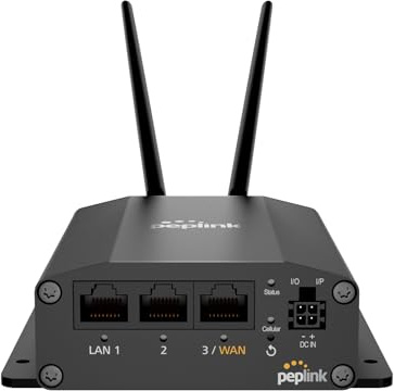 Peplink Cellular Router MAX BR1 Mini Core | High Speed 150Mbps Single Cellular LTE Computer Modem with Gigabit Ethernet WAN, 2x SMA Cellular Antennas | Redundant SIM Slots | Designed for Security