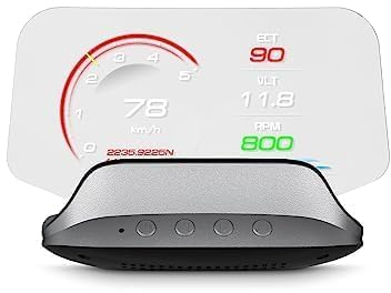 AMHVMU C3 Head-Up-Display-Auto mit OB2 & GPS-Dual-System - Multifunktionales Geschwindigkeitsmessgerät für alle Autos, HUD-Nachrüstung & Echtzeit-Daten