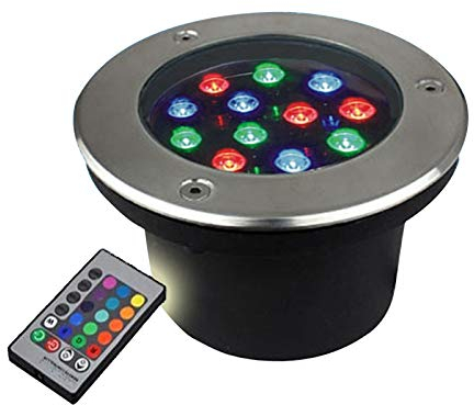 WZYJLyds Led Bodeneinbaustrahler draussen Garten Einbau-Unterwasserscheinwerfer RGB-Dimmung Mit Fernbedienung Landschaftsbeleuchtung IP67 wasserdicht Rasen, Terrasse, Deck, Schwimmbad(220V-RGB,6W)