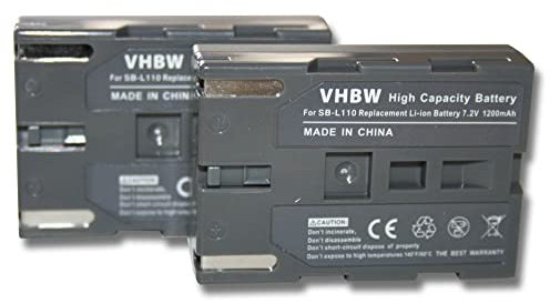 vhbw 2x batteria sostituisce Samsung SB-L110, SBL-110, SBL110 per videocamera camcorder (600mAh, 7,2V, Li-Ion)