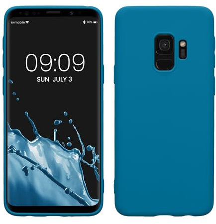 kwmobile Hülle kompatibel mit Samsung Galaxy S9 Hülle - weiches TPU Silikon Case - Cover geeignet für kabelloses Laden - Karibikblau