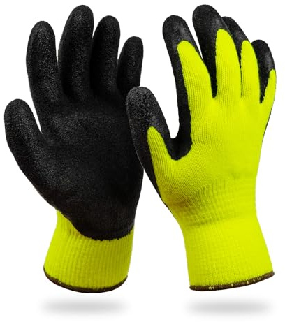 SILISTO Vintermonteringshandskar arbetshandskar skyddshandskar, vinter, termo, isolering, latexbeläggning, vattenavvisande, handtag och halkfri, storlek 9