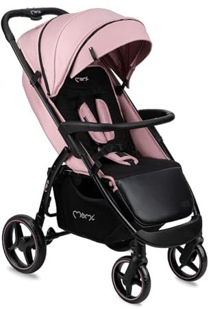 MoMi MIYA EVA Passeggino per bambini da 6 mesi (fino a 22 kg), cintura di sicurezza regolabile a 5 punti, cestino per la spesa, coprigambe, portabicchieri, parapioggia e zanzariera