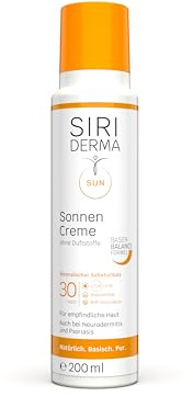 SIRIDERMA Sonnencreme | LSF30 | Mineralischer Sonnenschutz für sensible Haut | Basisch, natürlich und hochverträglich (200 ml, ohne Duft)