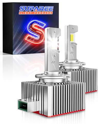 SUPAREE D3R LED Headlight Bulb D3S Headlight Bulb 35W D3S LED Canbus Error Free 20000LM with Cooling Fan 1:1 Size Xenon HID Replacement Conversion Kit for Car IP68 Waterproof Plug and Play 2Pcs