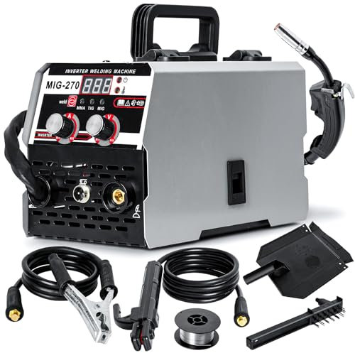 iondelce 3 in 1 Schweißgerät, 250A 220V MIG/MMA/TIG Schweissgerät mit digitaler LED-Anzeige, Fülldraht Schweißgerät Ohne Gas mit Brenner und Draht für Anfänger und Profis
