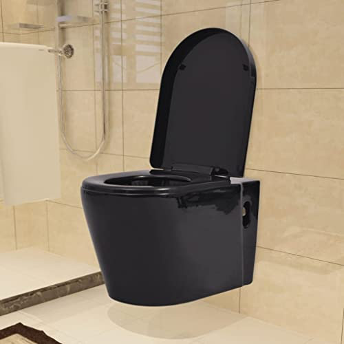 Idraulici, Impianti Idraulici, Servizi igienici & Bidet, ToiletsWall Hanging Toilet Ceramica Nero