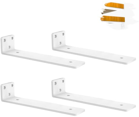 4 stück Regalhalterung Regalträger, Schwerlast Schwimmende Regalhalterungen für Wandanbringung DIY offenes mit Schraube und Ankern, Tragkraft 70 KG ( (Weiß, 30 cm) 12in