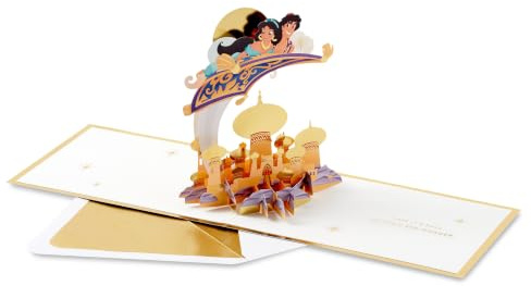 Hallmark Signature Paper Wonder Carte pop-up Princesse Disney (Aladdin, un tout nouveau monde) pour mariage, remise de diplôme, nouvel emploi