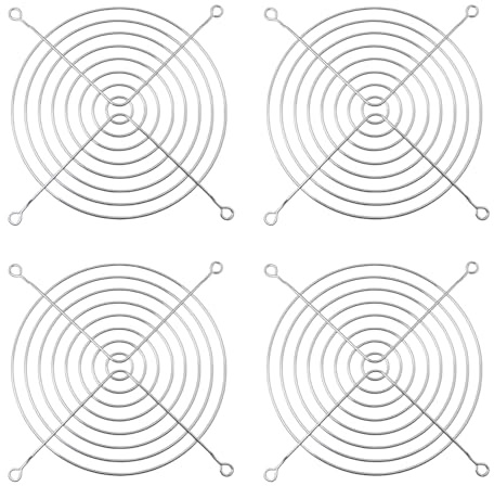 DGHAOP 4PCS Metal Fan Grille 140mm Cooling Fan Wire Mesh Silver Finger Grill Anti Hand Pinch Protection Mesh for Fans