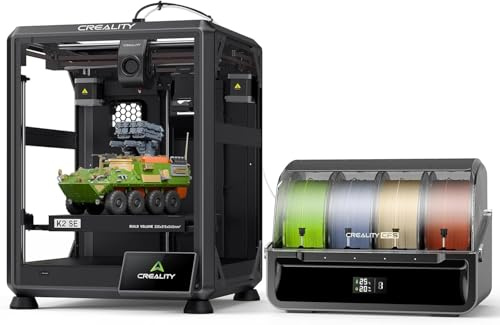 Creality Impresora 3D K2 SE Combo 2026, Impresión Multicolor con CFS, Velocidad de hasta 500 mm/s, Nivelación Automática Inteligente, Estructura Metálica, Totalmente Ensamblada, Volumen de Construcció