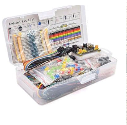 Compatible with Arduino UNO R3 Starter Kit, Electronics Components, Board, Sensors, LEDs, Breadboard, Jumper Wires，Power Supply，Resistors，keycaps