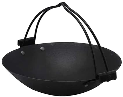 LeeQinersw Olla Colgante para Exteriores Cacerola Camping Cazo Portátil Fácil de Transportar Diseño Compacto Resistente Adecuado para Actividades al Aire Libre, 24cm