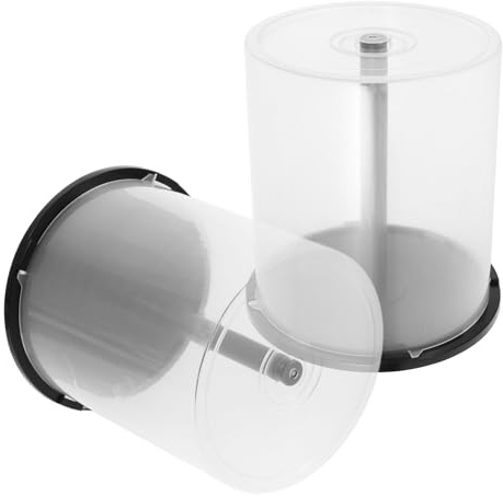 SUPVOX Porta CD Custodia Contenitore per CD e Dvd, Secchiello in Pp da 100 Pezzi, 2 Pezzi, Portatile e Salvaspazio per Organizzare e Proteggere i Dischi