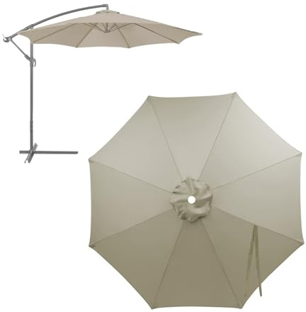 6/8 Stecche Telo Di Ricambio Per Ombrellone, 2/2.3/2.7/2.8/3.0/3.5/4m, Beige Bianco Grigio Kaki Verde, Rotondo Giardino Patio Replacement Parasol Cover Impermeabile AntisUV(Top color,2.3m-6Ribs)