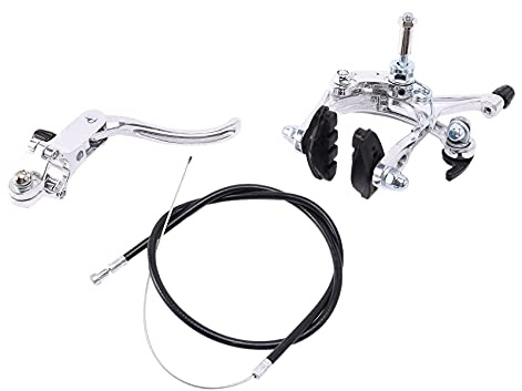 Stineng främre fixie vägcykel kryssare broms set cykelbroms kit cykel bromsok bromssats sidobroms set för de flesta fixie cykel silver