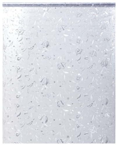 sephironlbb Film de fenêtre mat - Motif floral - 90 x 500 cm - En PVC - Autocollant - Effet verre dépoli - Protection UV - Pour salle de bain, cuisine, bureau, salon - Avec isolation thermique et