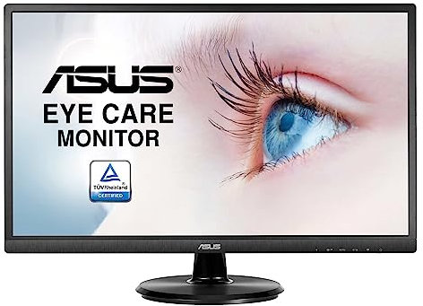 Asus VA249HE 24 (23.8) Monitor, FHD, 1920 x 1080, VA, HDMI, D-Sub, Flicker Free, Filtro Luce Blu, Certificazione TUV