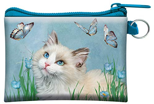 3D levande liv ragdoll & fjärilar myntpåse, 10 cm, flerfärgad (flerfärgad)