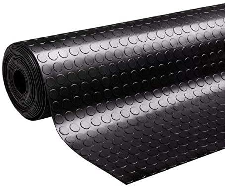 Mugar - Suelo de Goma Antideslizante | Pavimento de Caucho Negro Moto | 200L x 100An x 0.3E cm