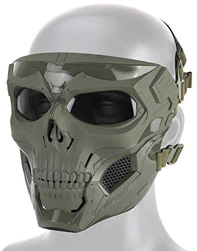 Hunting Explorer Tactical Schädel Maske Vollmaske, geeignet für Halloween-Rollenspiele Airsoft Paintball Schutznetz Vollmaske und CS Kriegsspiel.