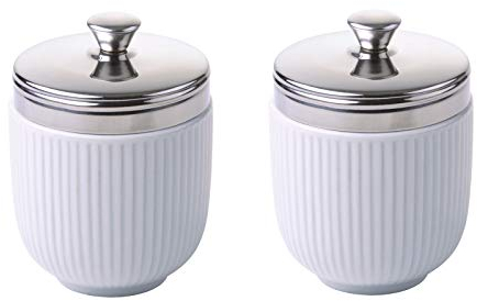 BIA Eierkocher, geriffelt, Weiß, 6,5 x 6,5 x 10,5 cm, 2 Stück