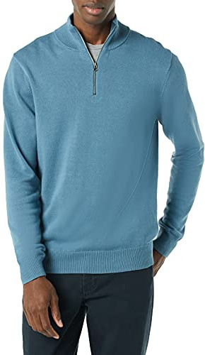 Amazon Essentials Men's 100% Cotton Quarter-Zip Jumper