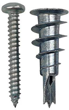 DOJA INDUSTRIAL | Gipskartondübel Metall | Duebel Größe: 42x32mm | PACK 25 | Selbstschneidende Schrauben + Rigipsdübel | Trockenbau Schraube | Dübel Gipskarton | Hohlraumduebel | Trockenbaudübel