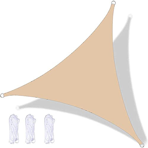 DKLE 6x6x6 m Vela de Sombra Triangular Exterior, Impermeable Toldo Vela, 95% de Protección Rayos UVToldo Parasol Jardin, para Exterior, Terrazas