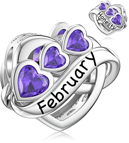 Geburtsstein Charm für Pandora Armband Geburtstag Monatsstein Anhänger | Geburtsstein Charm Kollektion mit farbigen Edelsteinen für Pandora Armband, persönliches Geburtstagsgeschenk