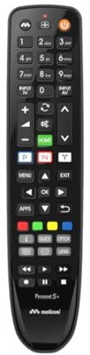 Meliconi Gumbody Personal 5+ TV-Fernbedienung PANASONIC, ersetzt die Original-Fernbedienung, bereits vorprogrammiert, Antishock-Gummi-Körper, Web-Support.