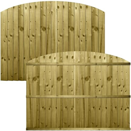 Premier Garden Supplies DOME TOP Feather Edge Fence Panel Width: 6ft (183cm) x Shoulder Height: 4ft (120cm) [Full Height. 140cm] Rough Sawn Closeboard Semi-Braced Garden Boundary Fencing Panels