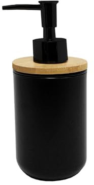 Douceur d'Intérieur Smart Seifenspender, Durchmesser 7,2 x 17,5 cm, Schwarz, Polystyrol und Bambus
