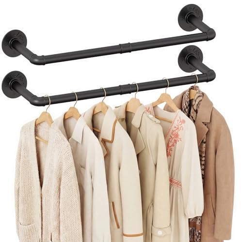 Bamworld Appendiabiti a Parete 1-Pezzo, Appendiabiti a Parete a Forma di U Industriale, Ganci per Cappotti a Parete in Metallo, Risparmio di Spazio, Robusto e Resistente, Nero