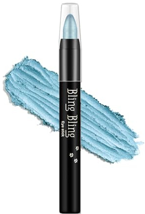 Creme Lidschatten Stift - Schimmernder Hochpigmentierter Wasserfest Langanhaltend Eyeshadow Stick - Glitzer Eyeliner, Verblendbares Augen-Makeup (11 Blau)