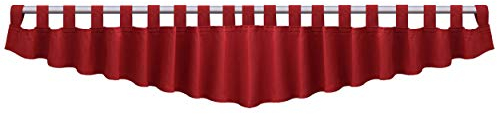 Querbehang Hetty rot unifarben | Deko-Behang aus hochwertigem Webstoff mit Schlaufen | gepflegt-rustikaler Landhaus-Stil für Küche, Esszimmer, Gästewohnung, Kaminzimmer H x B 40 x 300 cm