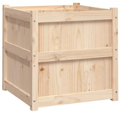vidaXL Jardinera de Madera Maciza de Pino 60x60x60 cm, Jardinera, Jardinera de Patio, Jardinera, Jardinera de Exterior, Jardinera, macetero