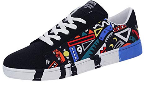 Nidddiv Zapatillas de deporte de felpa para hombre, zapatos casuales de moda para hombre, zapatos de lona deportiva con cordones para hombre, Blue, 41 1/3 EU
