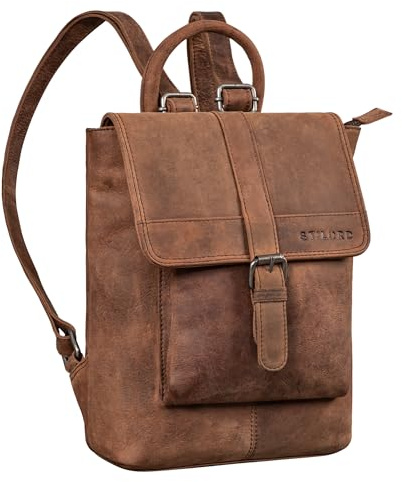 STILORD Agnes Sac à Dos pour Dames Petit Sac à Dos élégant Dames Cuir Vintage Sac a Dos Ville Petit Sac à Dos Cuir Daypack Travail Voyage Cuir véritable Couleur:chêne - Marron
