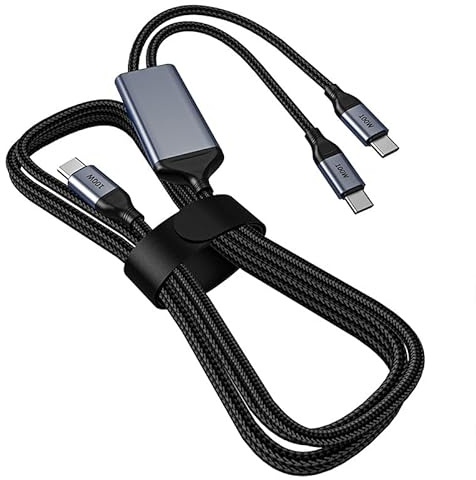 OMNIHIL 3.2FT USB-C Splitter Cable Compatible with Nebula Capsule 3 Laser Model: D2426
