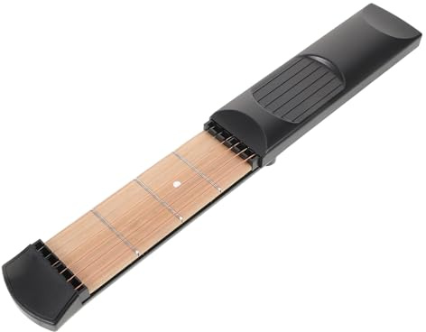 Hoement Griffbrett Gitarre Fingertrainer aus Kunststoff Schwarz Tragbar für Anfänger zum Üben von Akkordwechseln und Reaktionsgeschwindigkeit | Kunststoff, Schwarz, zum Üben von Akkordwechseln und Druck Saiten, für Gitarre Lernen