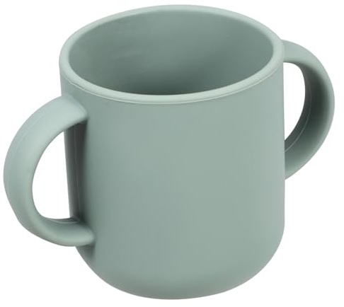 MOBUTOFU Trinklernbecher Babys Kleinkinder Silikon Becher Mit Doppelgriff Bruchsicher Frei Wasserfest Für Selbstständiges Trinken Grün