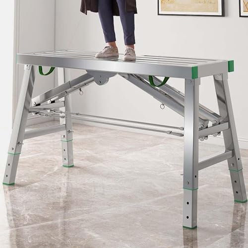 Verstellbare Klappleiter aus Stahl, maximale Traglast 362,9 kg, robustes, tragbares, faltbares Gerüst für Projekte