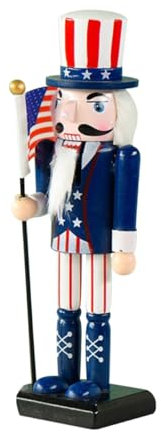 Cabilock Figura De Soldado Abanderado Cascanueces Decoración Delicada Adorno para Fiesta Muñeco del Día Independencia Decoración Hogar